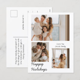 Cartes Pour Fêtes Annuelles Noël Typographie moderne Trois photos