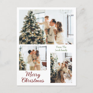 Cartes Pour Fêtes Annuelles Noël Typographie moderne Trois photos