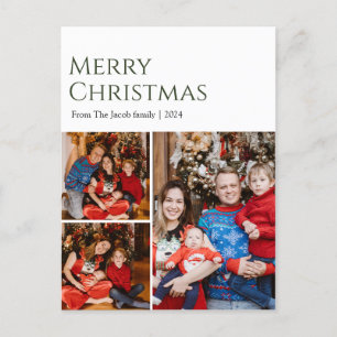 Cartes Pour Fêtes Annuelles Noël Typographie moderne Trois photos