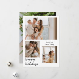 Cartes Pour Fêtes Annuelles Noël Typographie moderne Trois photos