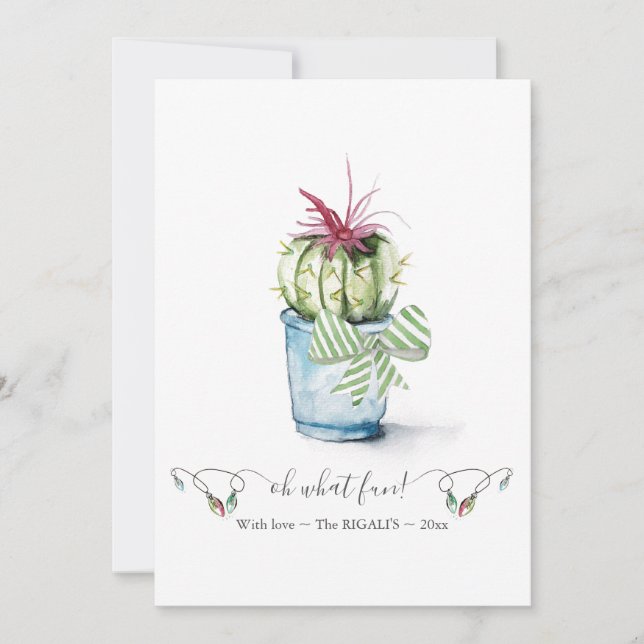 Cartes Pour Fêtes Annuelles Noël unique Red & Green Cute Cactus (Devant)