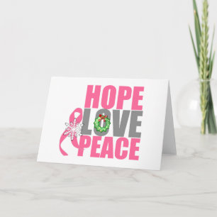 Cartes Pour Fêtes Annuelles Noël Vacances Espoir Amour Paix Cancer du sein
