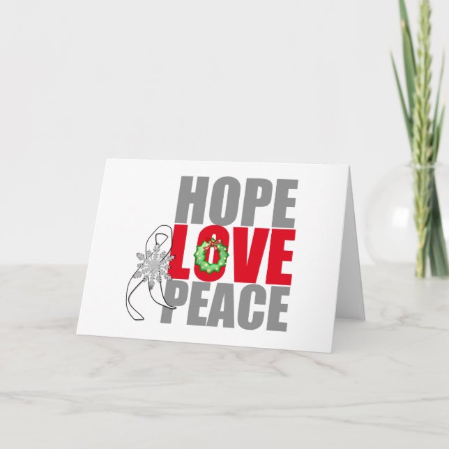 Cartes Pour Fêtes Annuelles Noël Vacances Espoir Amour Paix Cancer pulmonaire (Devant)
