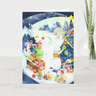 Cartes Pour Fêtes Annuelles Noël Vacances Snowman Land