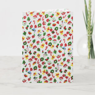 Cartes Pour Fêtes Annuelles Noël Variété de Doodles Faux-Fabric
