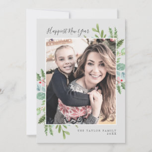 Cartes Pour Fêtes Annuelles Noël vert Bonne année Newsletter