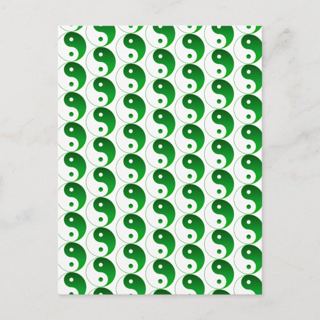 Cartes Pour Fêtes Annuelles Noël Vert Yin & Yang Motif (Devant)