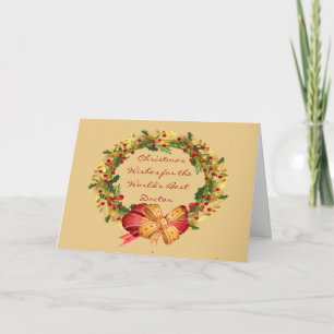 Cartes Pour Fêtes Annuelles Noël veut Holly Berry Wreath