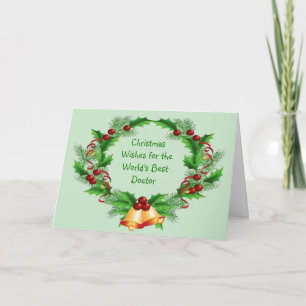 Cartes Pour Fêtes Annuelles Noël veut Holly Berry Wreath