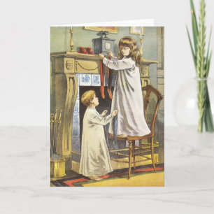 Cartes Pour Fêtes Annuelles Noël victorien, Bas de Noël pour enfants