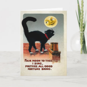 Cartes Pour Fêtes Annuelles Noël victorien de chats et de lune