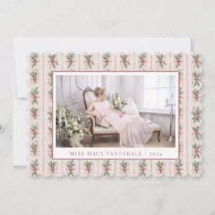 Cartes Pour Fêtes Annuelles Noël victorien rose tendre