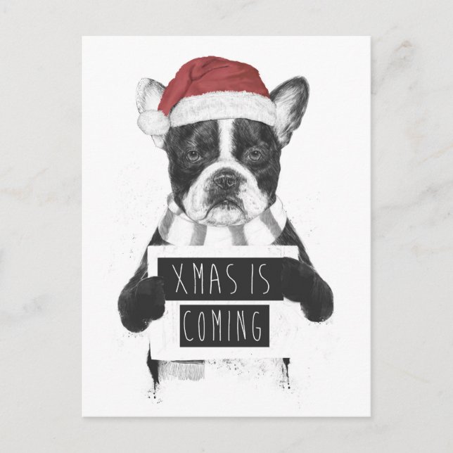 Cartes Pour Fêtes Annuelles Noël vient (Devant)