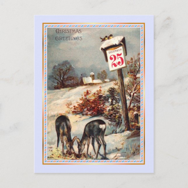Cartes Pour Fêtes Annuelles Noël vintage (Devant)