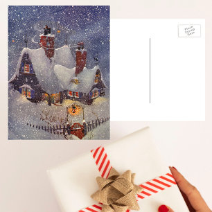 Cartes Pour Fêtes Annuelles Noël vintage, Atelier du Père Noël Pôle Nord