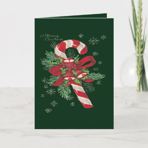 Cartes Pour Fêtes Annuelles Noël Vintage Canne à Sucre de Noël