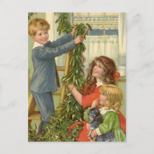 Cartes Pour Fêtes Annuelles Noël Vintage, Enfants Victoriens Décoration