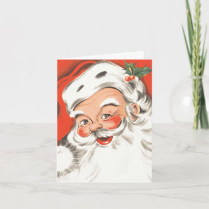 Cartes Pour Fêtes Annuelles Noël Vintage, Jolly Santa Claus avec Smile