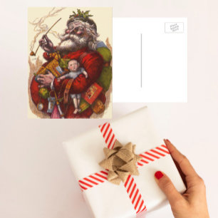 Cartes Pour Fêtes Annuelles Noël Vintage, Jouets de tuyaux du Père Noël victor