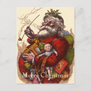 Cartes Pour Fêtes Annuelles Noël Vintage, Jouets de tuyaux du Père Noël victor