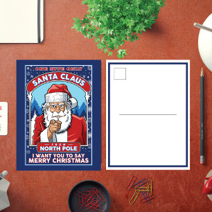 Cartes Pour Fêtes Annuelles Noël Vintage Père Noël dit Joyeux Noël