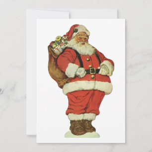 Cartes Pour Fêtes Annuelles Noël vintage, Père Noël victorien avec des jouets