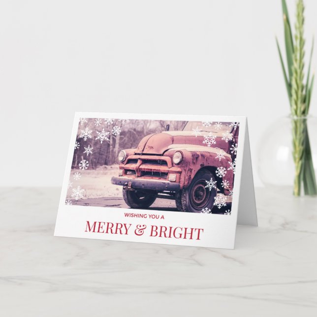 Cartes Pour Fêtes Annuelles Noël vintage Red Truck (Devant)