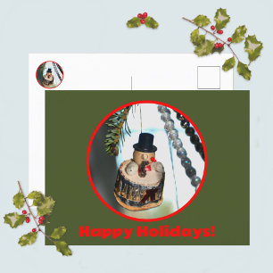 Cartes Pour Fêtes Annuelles Noël Vintage rétro Snowman