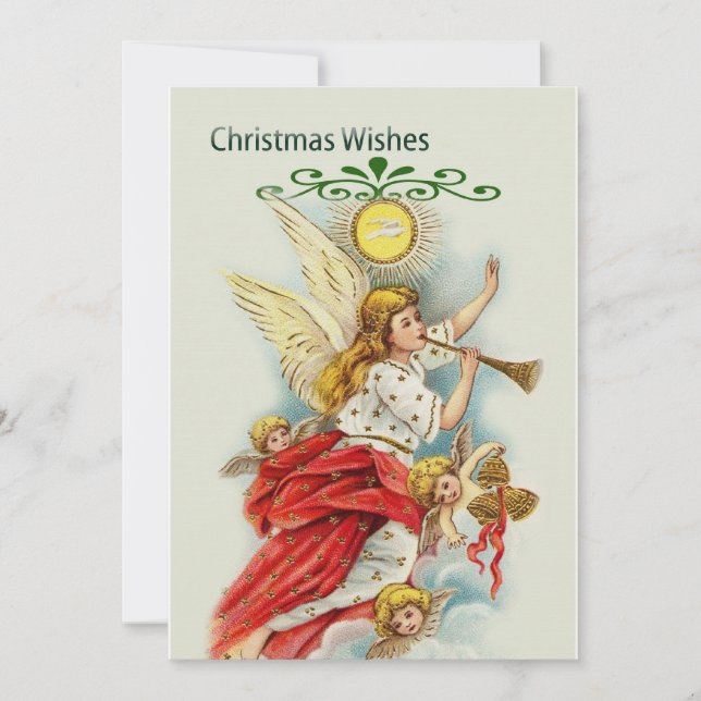 Cartes Pour Fêtes Annuelles Noël voeux anges (Devant)