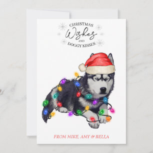 Cartes Pour Fêtes Annuelles Noël Voeux Chien Chiot Baisers Joli Animal Personn