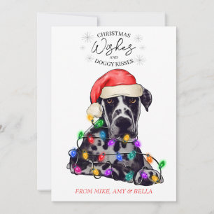 Cartes Pour Fêtes Annuelles Noël Voeux Chien Chiot Baisers Joli Animal Personn