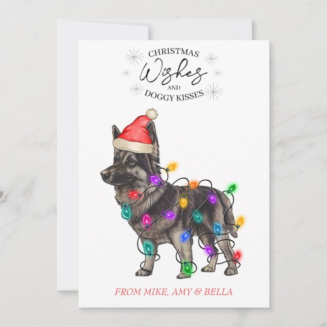 Cartes Pour Fêtes Annuelles Noël Voeux Chien Chiot Baisers Joli Animal Personn (Devant)