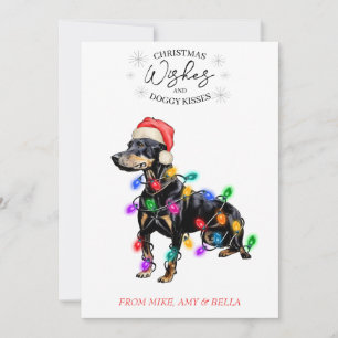 Cartes Pour Fêtes Annuelles Noël Voeux Chien Chiot Baisers Joli Animal Personn