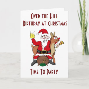 CARTES POUR FÊTES ANNUELLES NOËL & VOTRE NAISSANCE=BOIRE ET FÊTE