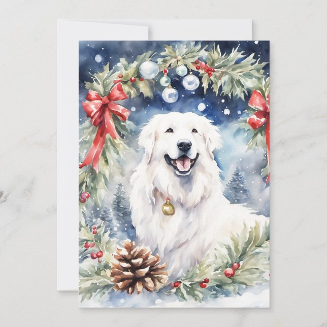 Cartes Pour Fêtes Annuelles Noël - WC Grand Pyrenees (Devant)