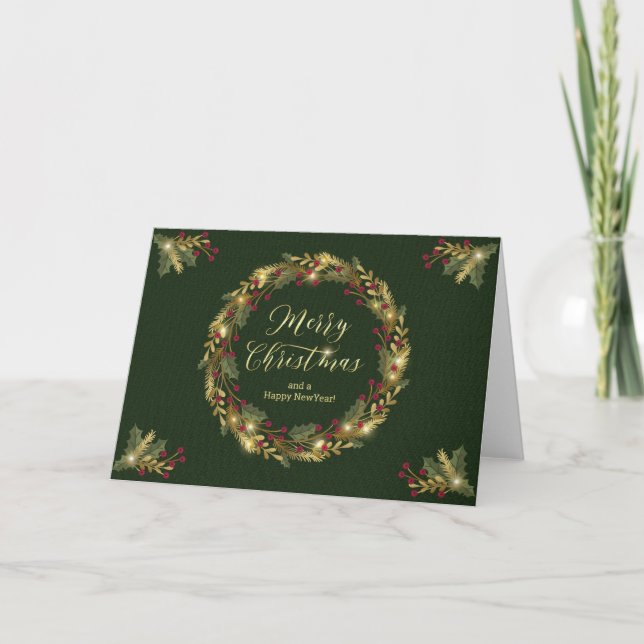 Cartes Pour Fêtes Annuelles Noël - WC Wreath "Joyeux Noël" (Devant)