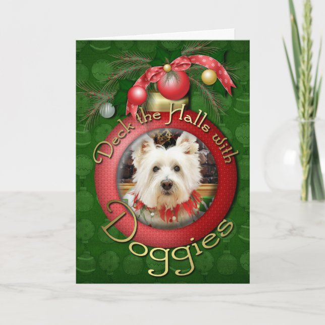 Cartes Pour Fêtes Annuelles Noël - West Highland Terrier - Polo (Devant)