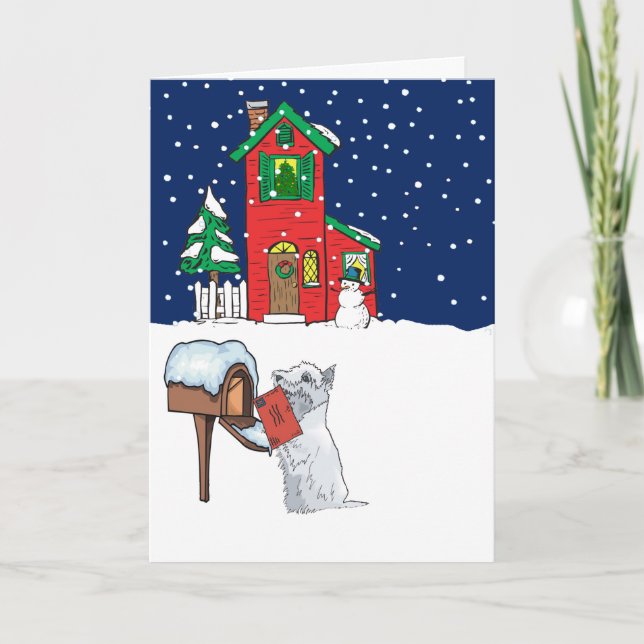 Cartes Pour Fêtes Annuelles Noël Westie (Devant)