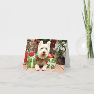 Cartes Pour Fêtes Annuelles Noël - Westie - chanceux