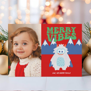 Cartes Pour Fêtes Annuelles Noël Whimsical Retro Yeti
