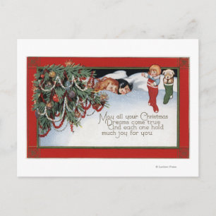 Cartes Pour Fêtes Annuelles NoëlEnfants dormeurs et un poème