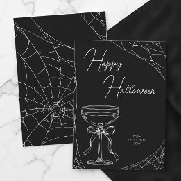 Cartes Pour Fêtes Annuelles Nœud de cocktail noir élégant Adulte Joyeux Hallow