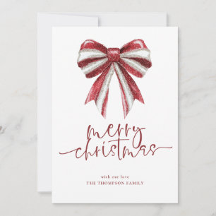 Cartes Pour Fêtes Annuelles Nœud Pailleté Rouge Blanc Calendrier 2026 Noël