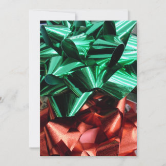 Cartes Pour Fêtes Annuelles Noeuds métalliques de Noël (Vert & Rouge)
