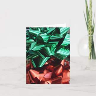 Cartes Pour Fêtes Annuelles Noeuds métalliques de Noël (Vert & Rouge)