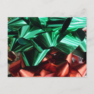 Cartes Pour Fêtes Annuelles Noeuds métalliques en feuille (Vert & Rouge)