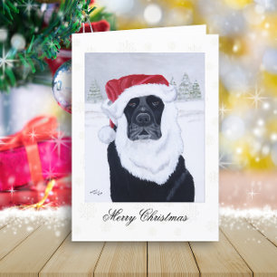 Cartes Pour Fêtes Annuelles Noir de neige Père Noël