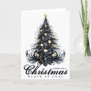 Cartes Pour Fêtes Annuelles Noir de Noël en Charbon Crâne Goth Arbre de Noël