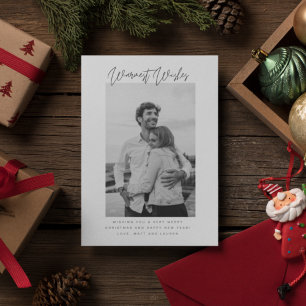 Cartes Pour Fêtes Annuelles Noir et blanc les plus chauds souhaits Photo Noël