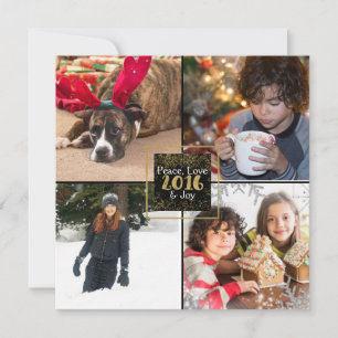 Cartes Pour Fêtes Annuelles Noir et doré faux brillant 2016 Fêtes 4 Photo